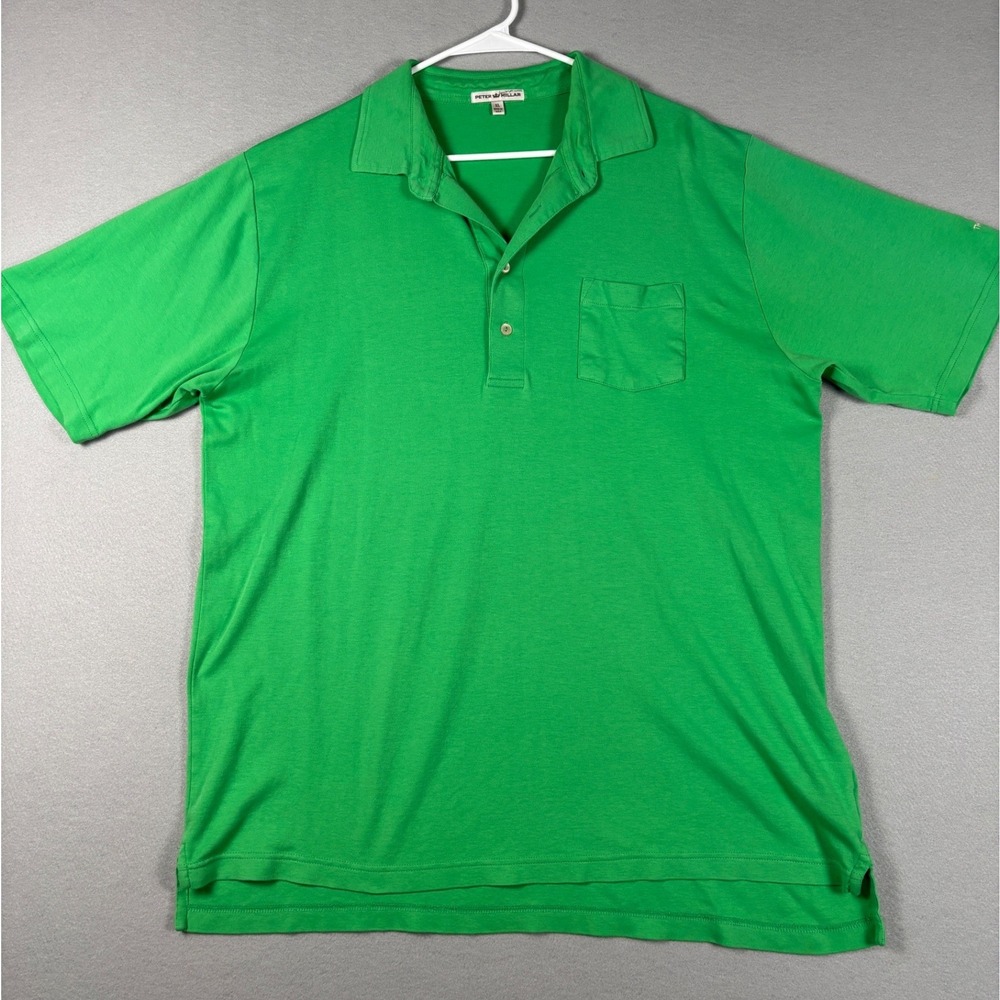Peter Millar Broadmoor Golf Club Polo Shirt Pocket XL Green Cotton